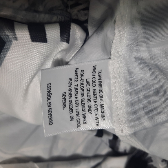 Style & Co Dress XL Black White Fit & Flare Wing Sleeve Midi Elastic Waist - Picture 8 of 10